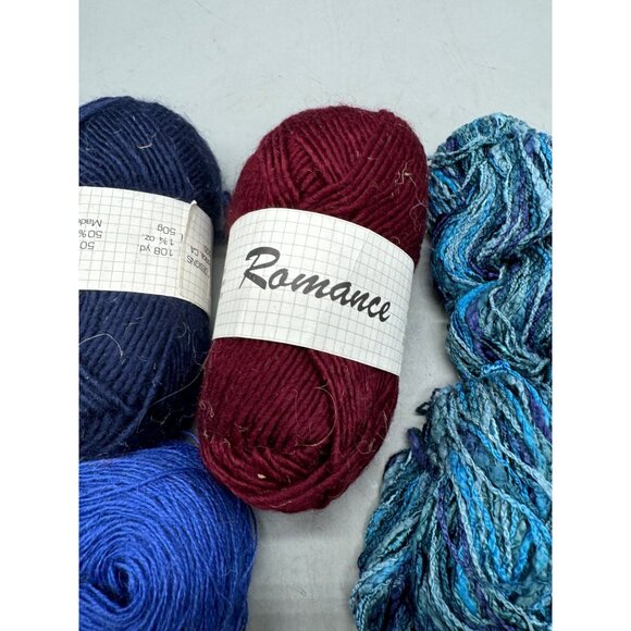 Mixed Yarn Lot 5 Skeins Romance Handwash Shape Dry Flat Assorted Colors Textures - Picture 4 of 8